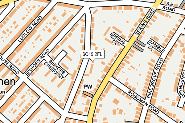 SO19 2FL map - OS OpenMap – Local (Ordnance Survey)