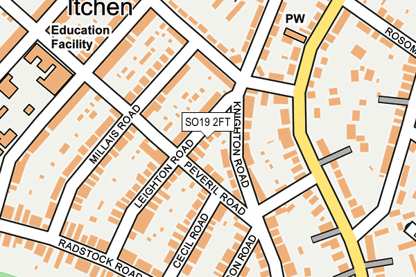 SO19 2FT map - OS OpenMap – Local (Ordnance Survey)