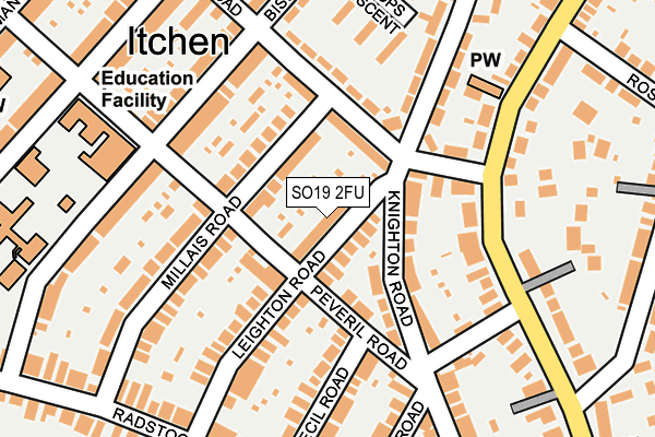 SO19 2FU map - OS OpenMap – Local (Ordnance Survey)