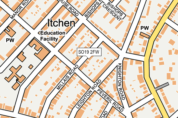 SO19 2FW map - OS OpenMap – Local (Ordnance Survey)