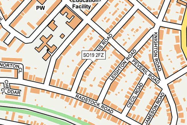 SO19 2FZ map - OS OpenMap – Local (Ordnance Survey)