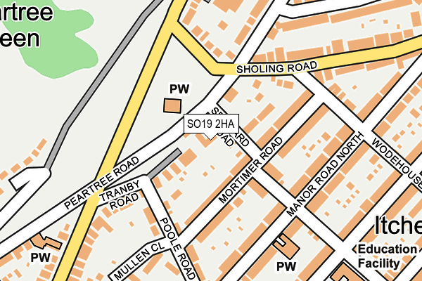 SO19 2HA map - OS OpenMap – Local (Ordnance Survey)
