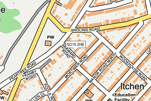 SO19 2HB map - OS OpenMap – Local (Ordnance Survey)