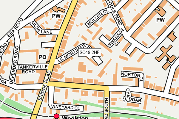 SO19 2HF map - OS OpenMap – Local (Ordnance Survey)