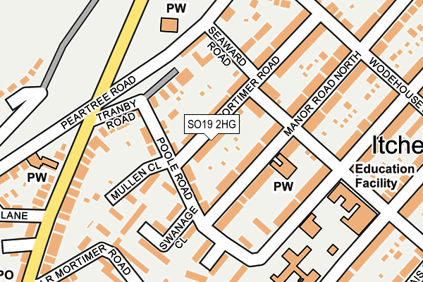 SO19 2HG map - OS OpenMap – Local (Ordnance Survey)