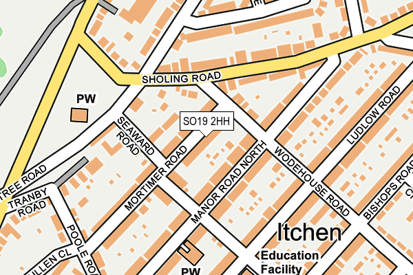 SO19 2HH map - OS OpenMap – Local (Ordnance Survey)