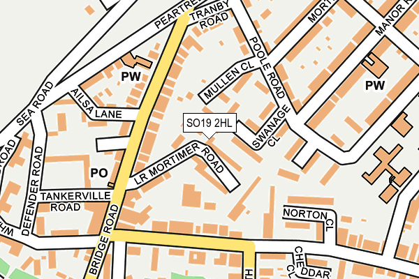 SO19 2HL map - OS OpenMap – Local (Ordnance Survey)