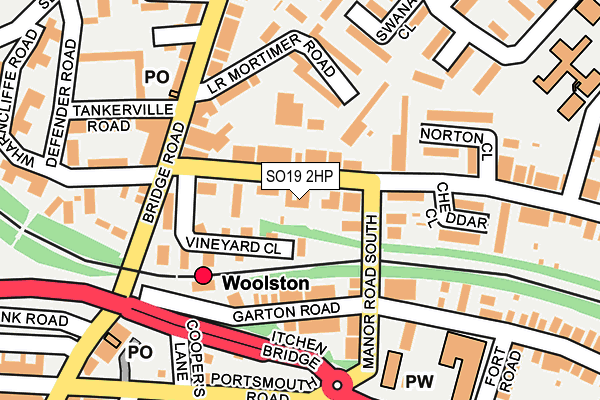 SO19 2HP map - OS OpenMap – Local (Ordnance Survey)