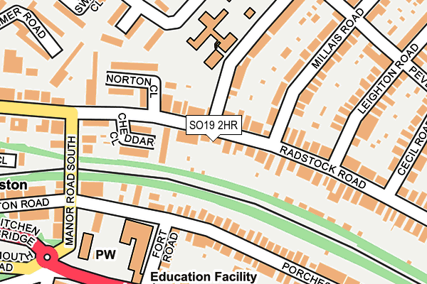 SO19 2HR map - OS OpenMap – Local (Ordnance Survey)