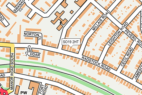 SO19 2HT map - OS OpenMap – Local (Ordnance Survey)