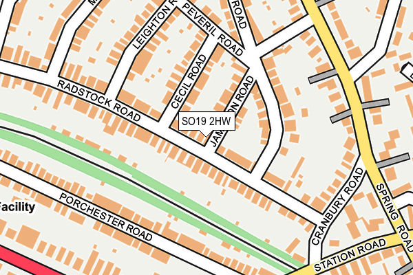 SO19 2HW map - OS OpenMap – Local (Ordnance Survey)
