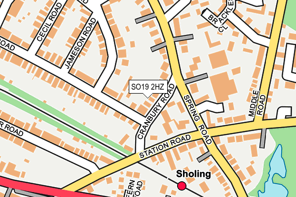 SO19 2HZ map - OS OpenMap – Local (Ordnance Survey)