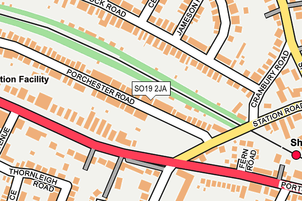 SO19 2JA map - OS OpenMap – Local (Ordnance Survey)