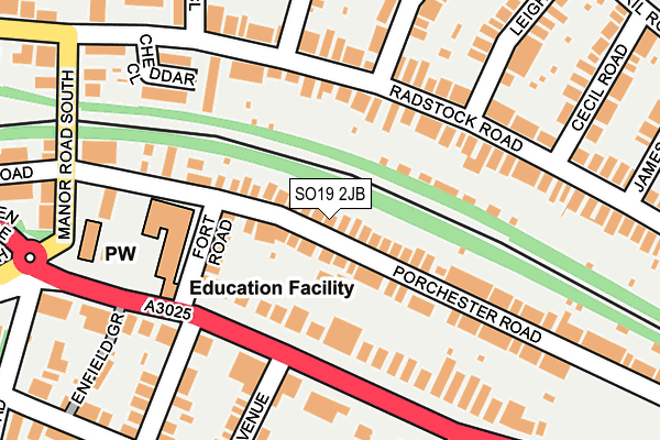 SO19 2JB map - OS OpenMap – Local (Ordnance Survey)