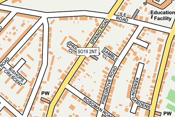 SO19 2NT map - OS OpenMap – Local (Ordnance Survey)