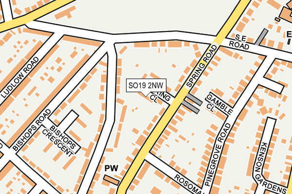 SO19 2NW map - OS OpenMap – Local (Ordnance Survey)