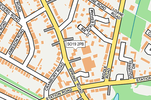 SO19 2PB map - OS OpenMap – Local (Ordnance Survey)