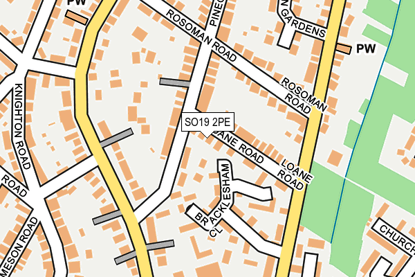 SO19 2PE map - OS OpenMap – Local (Ordnance Survey)