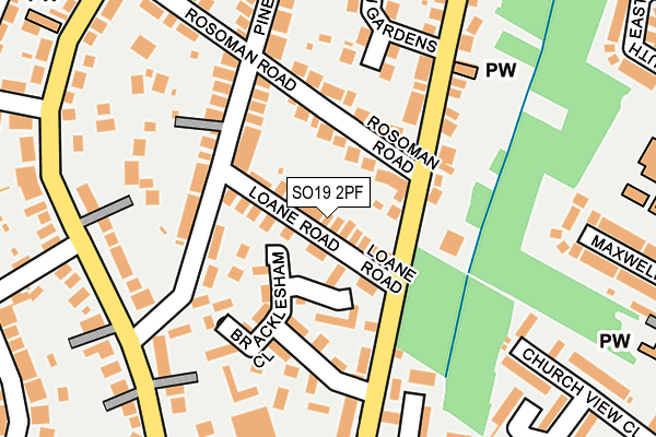 SO19 2PF map - OS OpenMap – Local (Ordnance Survey)