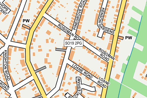 SO19 2PG map - OS OpenMap – Local (Ordnance Survey)