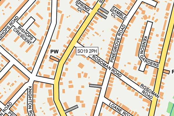 SO19 2PH map - OS OpenMap – Local (Ordnance Survey)