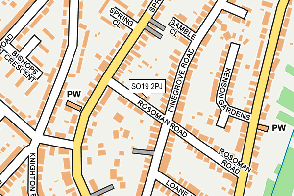 SO19 2PJ map - OS OpenMap – Local (Ordnance Survey)