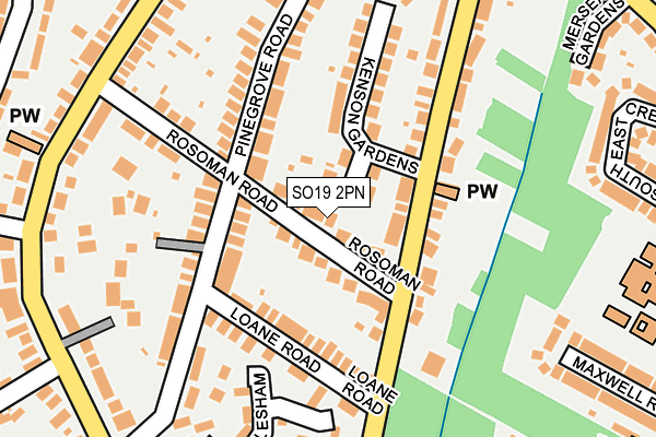 SO19 2PN map - OS OpenMap – Local (Ordnance Survey)