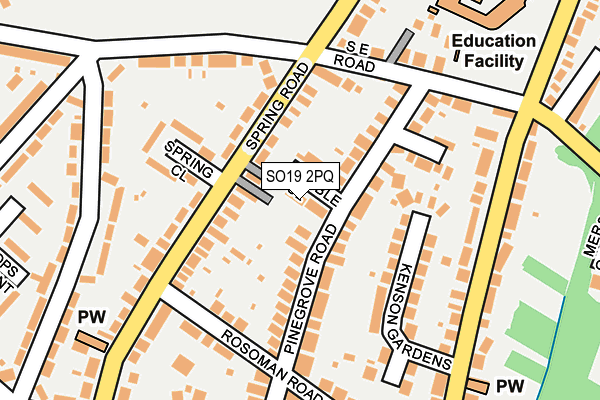 SO19 2PQ map - OS OpenMap – Local (Ordnance Survey)