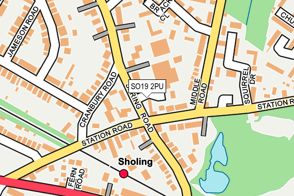 SO19 2PU map - OS OpenMap – Local (Ordnance Survey)