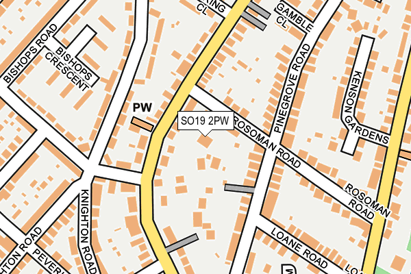 SO19 2PW map - OS OpenMap – Local (Ordnance Survey)