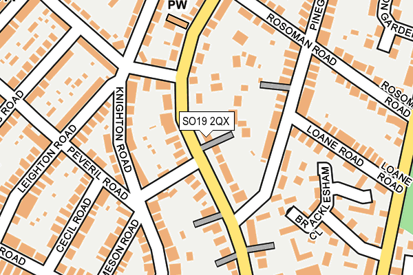 SO19 2QX map - OS OpenMap – Local (Ordnance Survey)