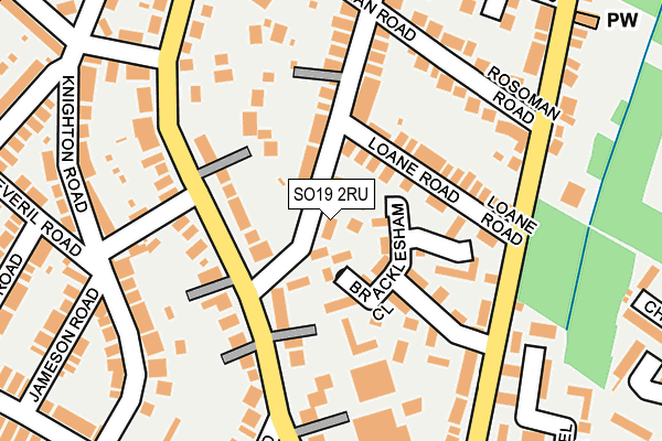 SO19 2RU map - OS OpenMap – Local (Ordnance Survey)