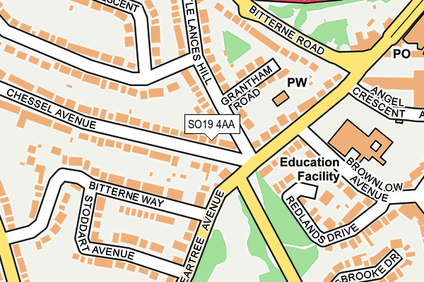 SO19 4AA map - OS OpenMap – Local (Ordnance Survey)