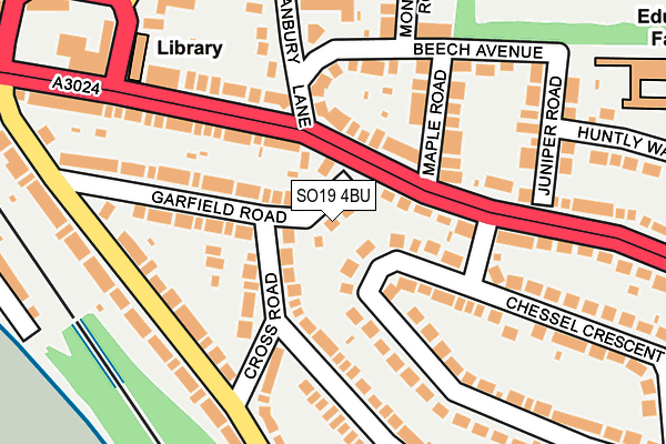 SO19 4BU map - OS OpenMap – Local (Ordnance Survey)