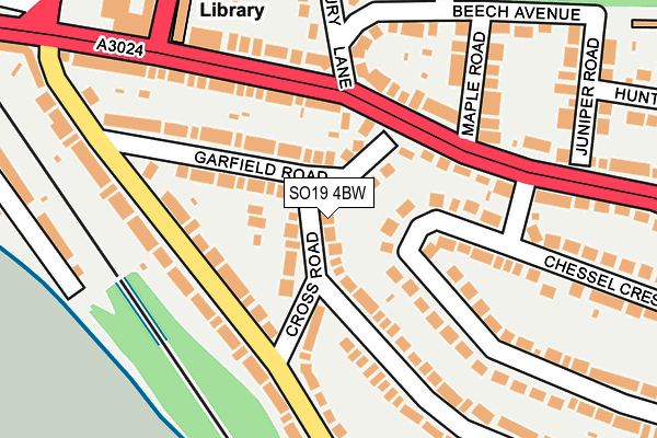 SO19 4BW map - OS OpenMap – Local (Ordnance Survey)