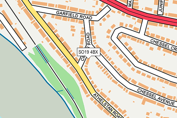SO19 4BX map - OS OpenMap – Local (Ordnance Survey)