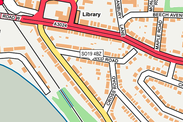 SO19 4BZ map - OS OpenMap – Local (Ordnance Survey)