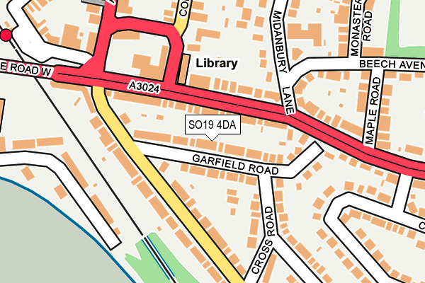 SO19 4DA map - OS OpenMap – Local (Ordnance Survey)