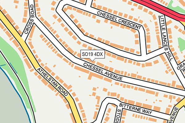 SO19 4DX map - OS OpenMap – Local (Ordnance Survey)