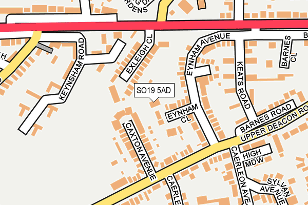 SO19 5AD map - OS OpenMap – Local (Ordnance Survey)