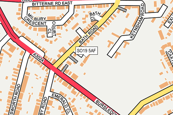 SO19 5AF map - OS OpenMap – Local (Ordnance Survey)