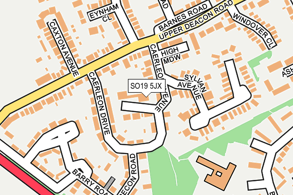 SO19 5JX map - OS OpenMap – Local (Ordnance Survey)