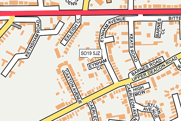 SO19 5JZ map - OS OpenMap – Local (Ordnance Survey)