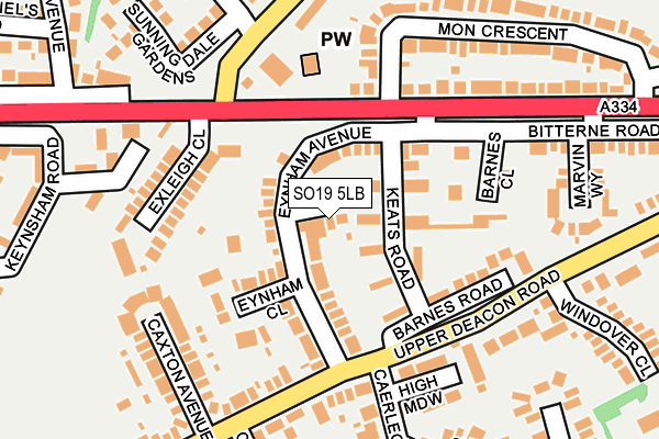 SO19 5LB map - OS OpenMap – Local (Ordnance Survey)