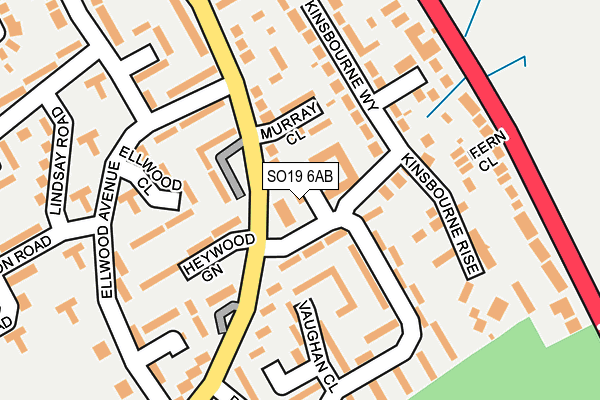 SO19 6AB map - OS OpenMap – Local (Ordnance Survey)