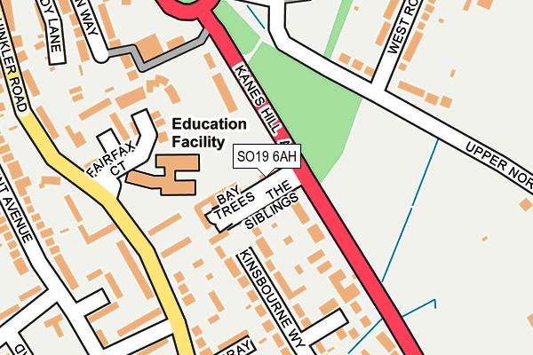SO19 6AH map - OS OpenMap – Local (Ordnance Survey)