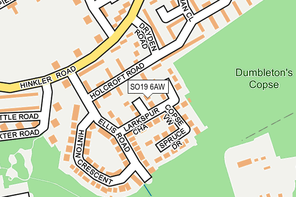 SO19 6AW map - OS OpenMap – Local (Ordnance Survey)