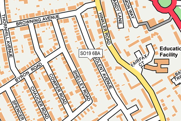 SO19 6BA map - OS OpenMap – Local (Ordnance Survey)