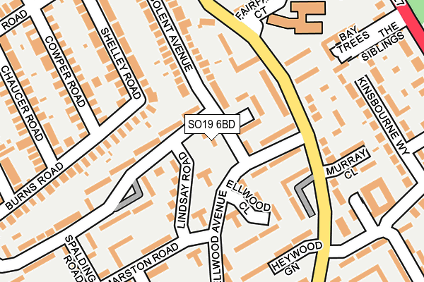 SO19 6BD map - OS OpenMap – Local (Ordnance Survey)