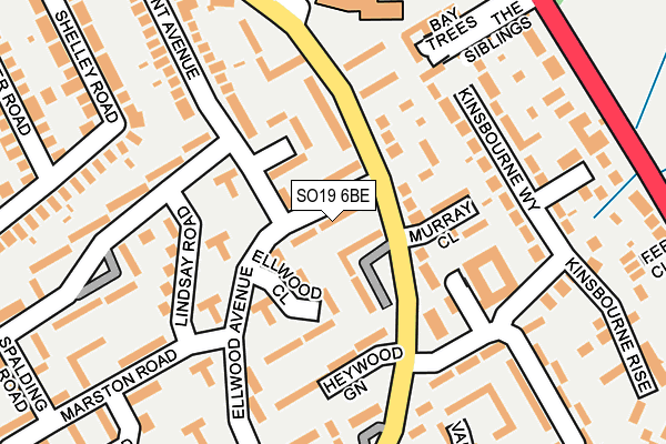 SO19 6BE map - OS OpenMap – Local (Ordnance Survey)